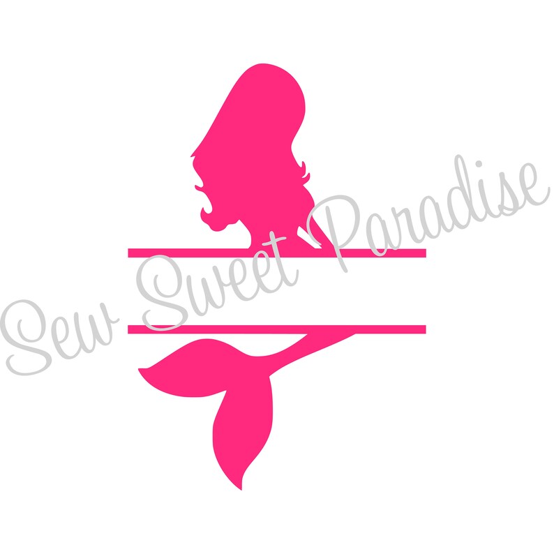 Mermaid SVG, Mermaid Name Frame SVG, Split Name Frame, Digital Download, Cut File, Sublimation, Clip Art includes svg/dxf/png file formats image 2