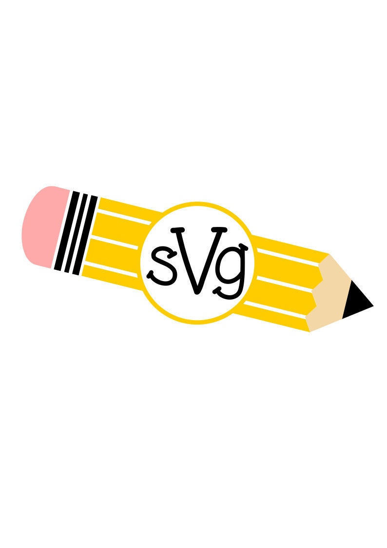 Download Pencil Monogram SVG Pencil SVG Teacher SVG Monogram Frame ...