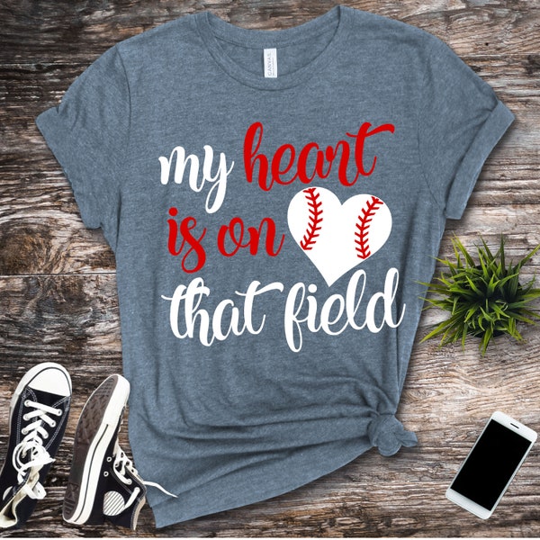 Baseball SVG, My Heart is on That Field SVG, Instant Download, Cut File, Sublimation, Clip Art (includes svg/png/dxf file formats)