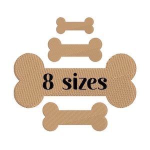 Dog Bone Embroidery Design, MACHINE EMBROIDERY Design, Bone Embroidery, 8 Sizes, Instant Download