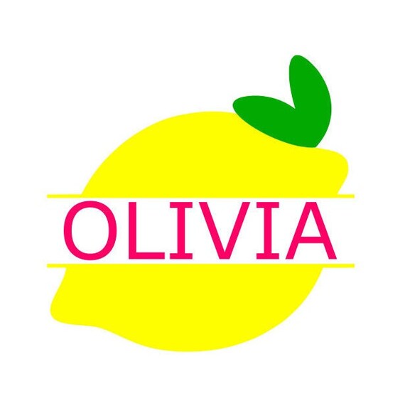 Lemon SVG Lemon Name Frame SVG Fruit SVG Citrus Digital Etsy