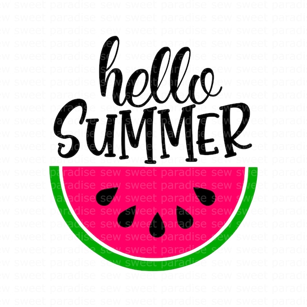 Summer Door Sign SVG, Hello Summer SVG, Watermelon SVG, Digital Download, Cut File, Sublimation, Clip Art (includes svg/png/dxf files)