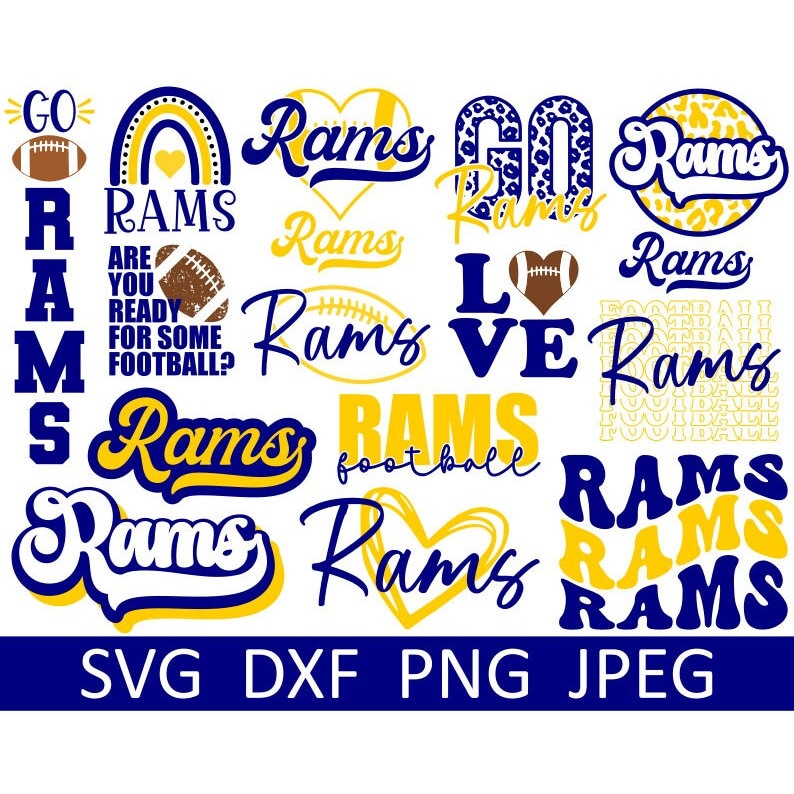 RAMS, Los Angeles Rams, Skyline Football Shape Sport svg - Doomsvg