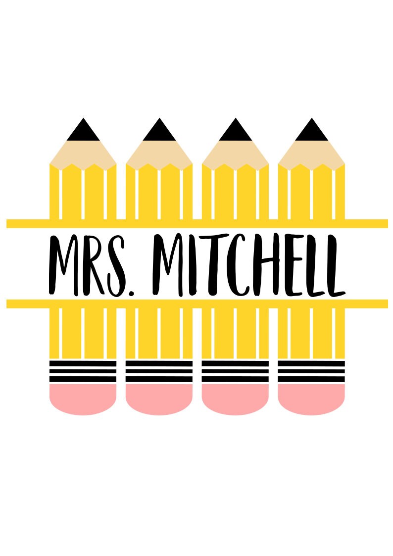 Download Pencil Name Frame SVG File Digital Download for | Etsy