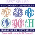 6 Satin Stitch Monogram Embroidery Bundle, Alphabet Designs, PES + 7 formats, Machine Embroidery Letters (Does NOT come in BX format!)
