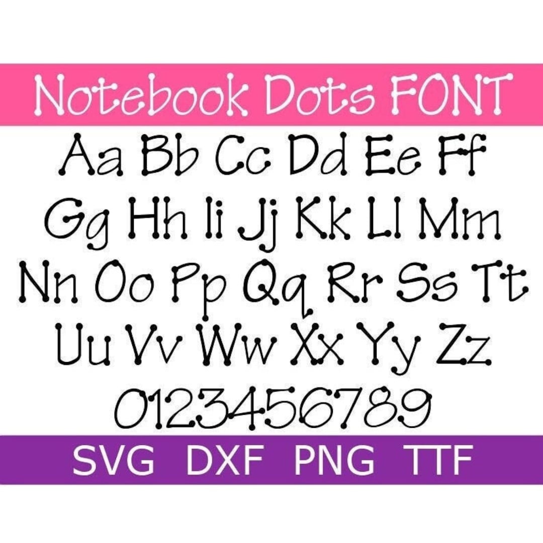 Notebook Dots Font SVG TTF, Dots Font, School Font, Poster Font