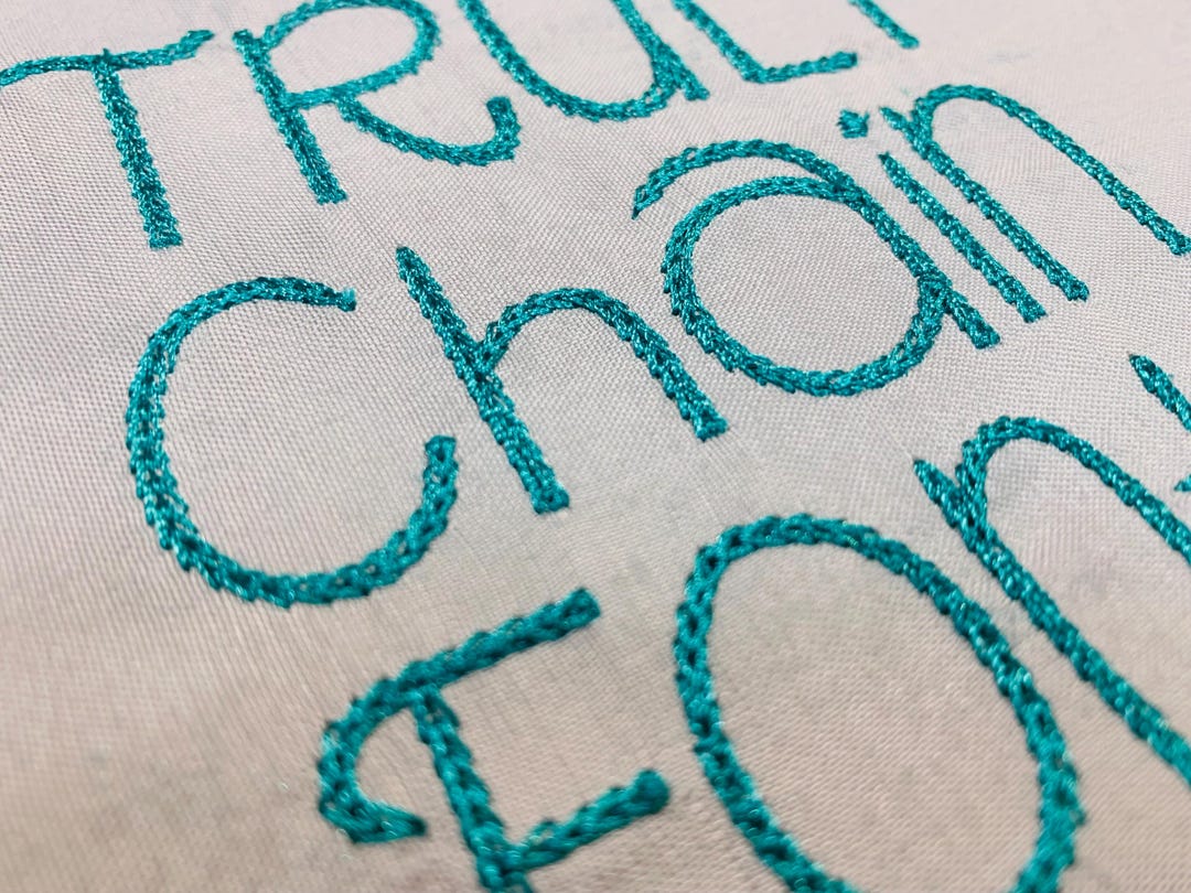 Chain Stitch Machine Embroidery Font, BX Font 1.0 Inch-2.5 Inch, 5 ...