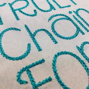 Chain Embroidery Font, MACHINE EMBROIDERY, Light Chain Stitch Font, BX Font Scalable 1.0 inch-2.5 inch, 5 Sizes, Instant Download