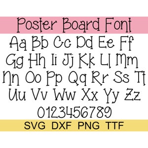 Fuente para cartelera SVG + TTF, Letras para cartelera, Fuente escolar, Fuente para docentes, Descarga instantánea, Archivo de corte, 1 SVG, 1 DXF, 1 PNG + 1 archivo TTF