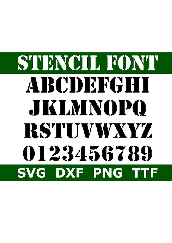 Stencil font svg Stencil alphabet svg Silhouette Stencil font for