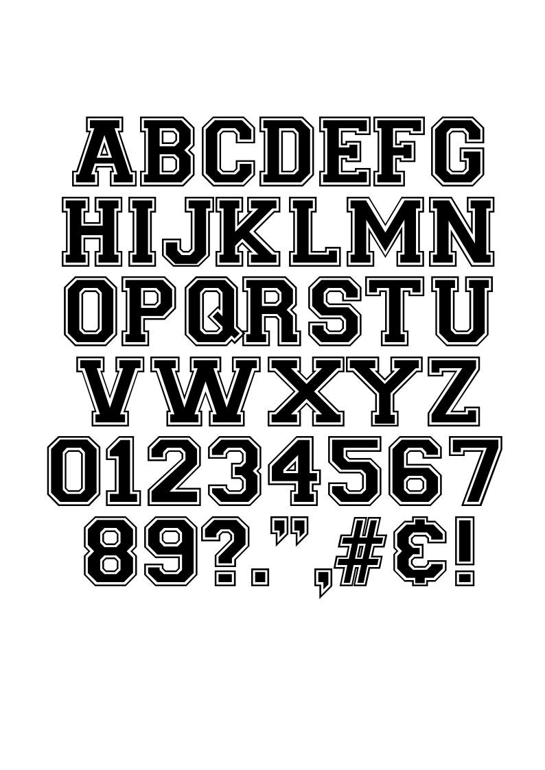 Varsity Font SVG TTF Alphabet Sports Font Digital Etsy