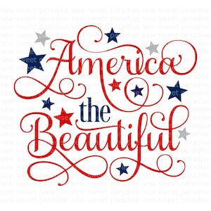 America the Beautiful SVG/PNG, 4 juli SVG, patriottisch, digitale download, gesneden bestand, sublimatie, clipart