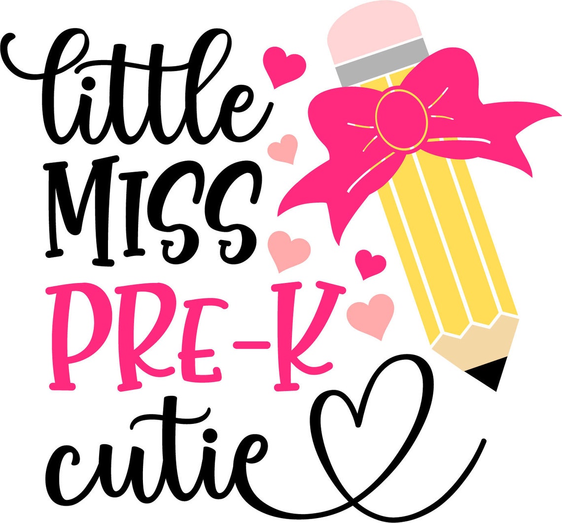 Little Miss Pre-K Cutie SVG Preschool SVG Digital | Etsy
