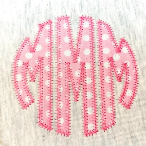 BX Embroidery Monogram Font Circle Zigzag Applique | Scalable 2.5-6.0in Alphabet | Zigzag Stitch Machine Embroidery | PES + 7 Formats