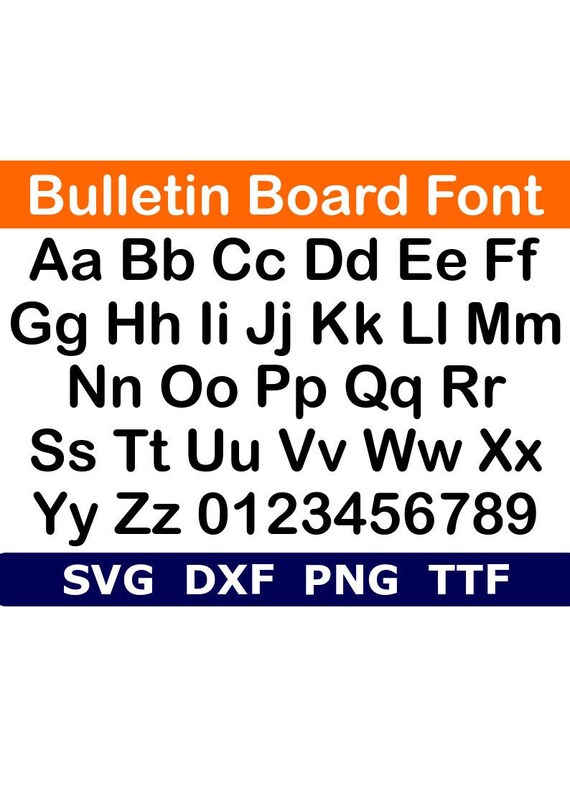 Bulletin Board Font SVG TTF Bulletin Board Letters School Etsy