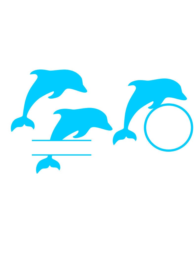 Download Dolphin SVG Ocean SVG Fish SVG Monogram Frame Digital | Etsy