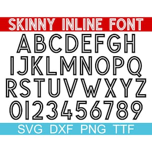 Fine police de caractères SVG + TTF, alphabet intégré, police de caractère scolaire, téléchargement immédiat, 1 svg, 1 dxf, 1 png + 1 fichier TTF