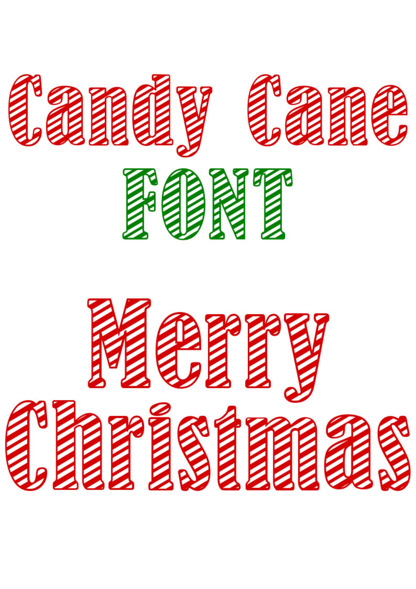 Candy Cane Font SVG TTF Candy Cane Alphabet Christmas Etsy