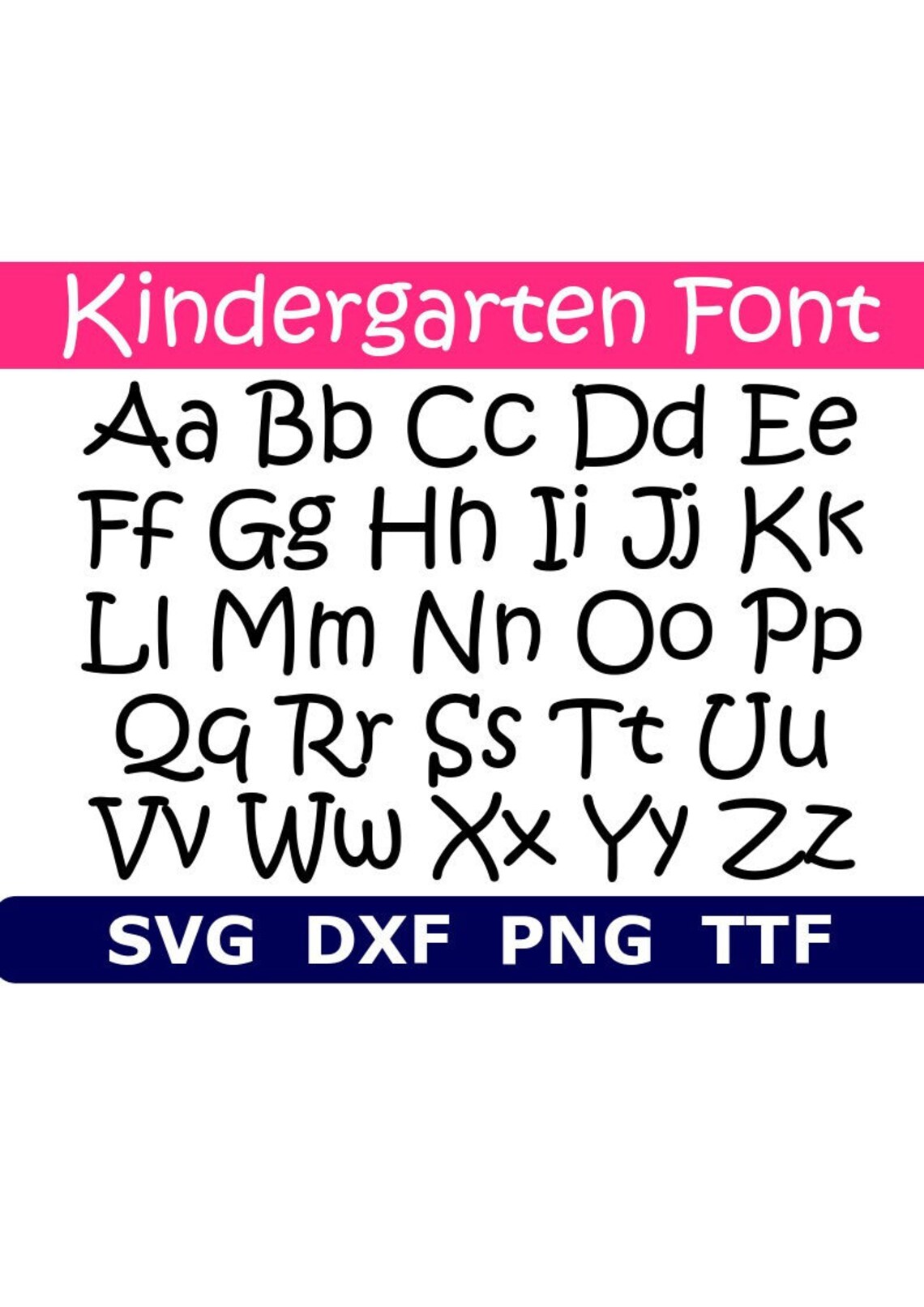 Kindergarten Font SVG TTF Kindergarten Letters School Etsy