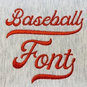 Baseball Schrift: Satin Stitch Maschinenstickerei ONE, 5 Größen, 3,5-6,5 cm, PES + 7 Formate (Instant Download)