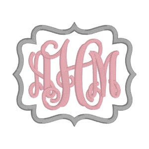 Embroidery Interlocking Monogram, MACHINE EMBROIDERY, Alphabet + Applique Frame, 3 Sizes, Instant Download (Does not come in BX Format!)