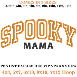 Spooky Mama Applique Embroidery Design, MACHINE EMBROIDERY, Spooky Outline, Halloween, Instant Download (pes dst hus jef exp vip vp3 sew)