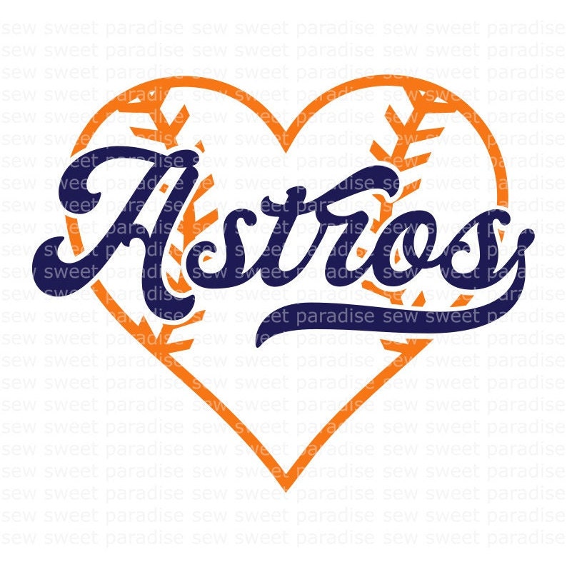 Houston Astros Baseball Heart Banner Fringe Tee 5T / Navy Blue