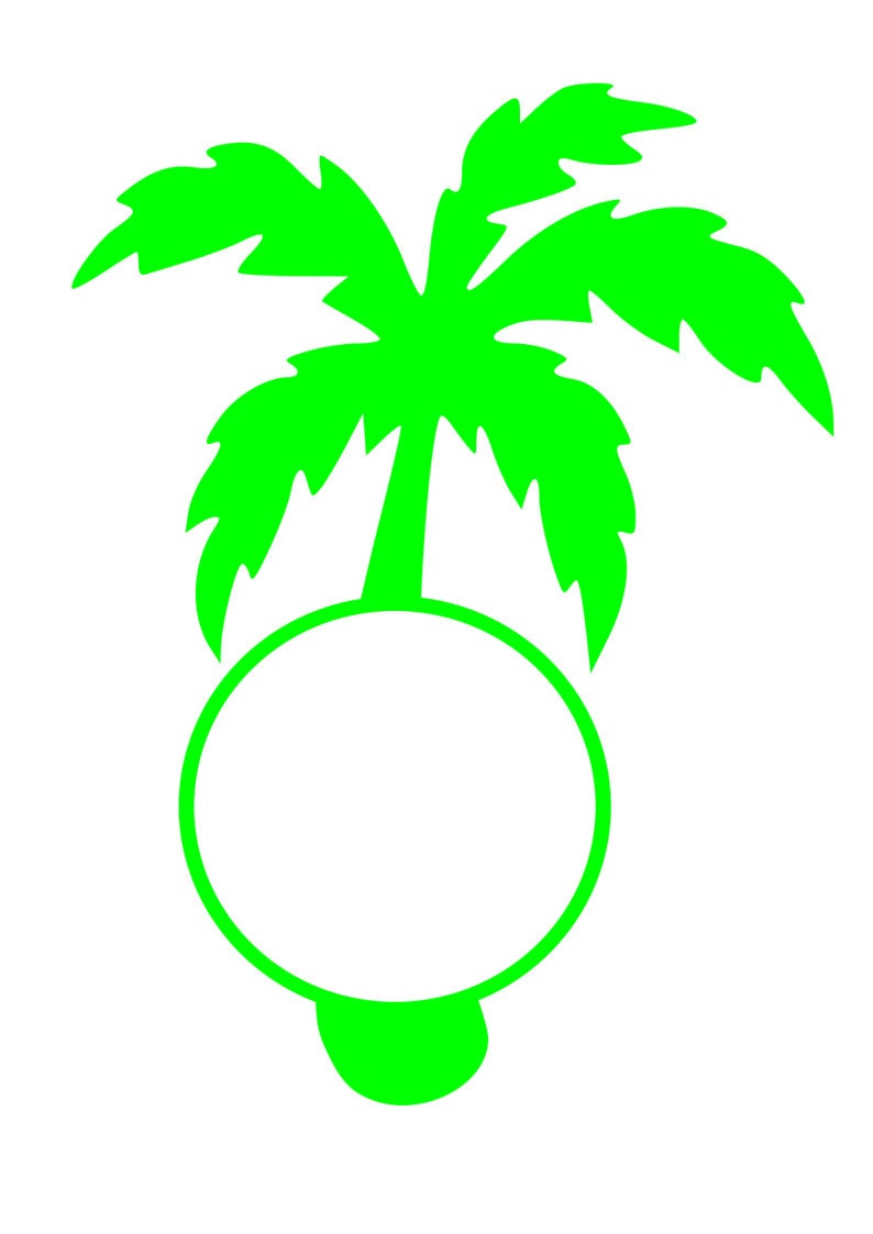 Download Palm Tree Monogram SVG File Monogram Frame Digital Download | Etsy