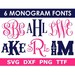 Monogram SVG Bundle + TTF, 6 Monogram Font Alphabets, Digital Download, Cut File, Engraving, Clip Art, individual svg/png/dxf files + ttf