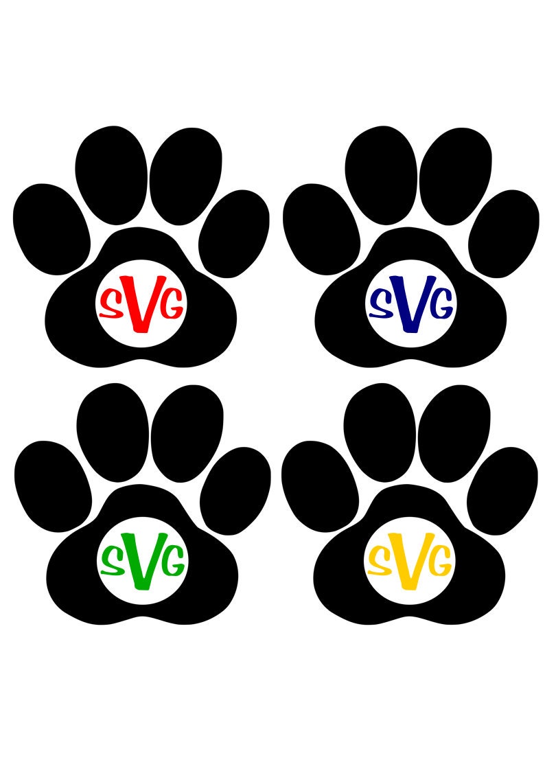 Download Clip Art Paw Print Split Name Frame Svg Png Pdf Craft Cutting File Art Collectibles