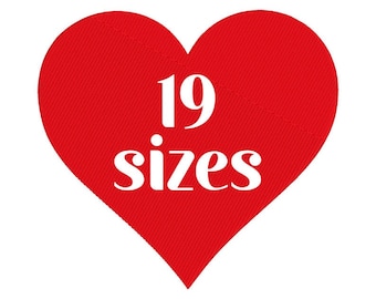 Heart Embroidery Design, Heart MACHINE EMBROIDERY, Valentine's Day, 19 Sizes, Digital Download