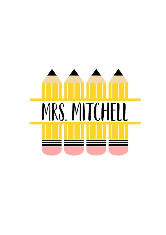 Download Pencil Name Frame Svg Teacher Svg Digital Download Cricut Etsy