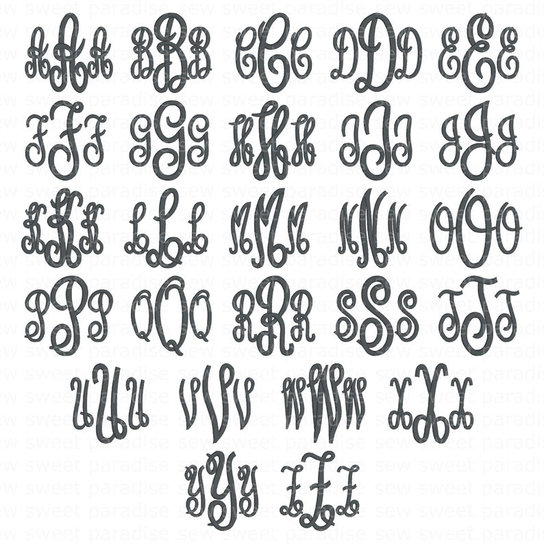 Embroidery Monogram Designs Bundle, 6 Alphabets, Embroidery Monogram, Machine Embroidery, Instant Download Does not come in BX format image 2