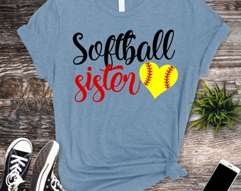 Softball SVG, Softball Schwester SVG, Softball Herz SVG, Sofortiger Download, Schneidedatei, Sublimation, Clip Art (enthält svg/png/dxf-Dateiformate)