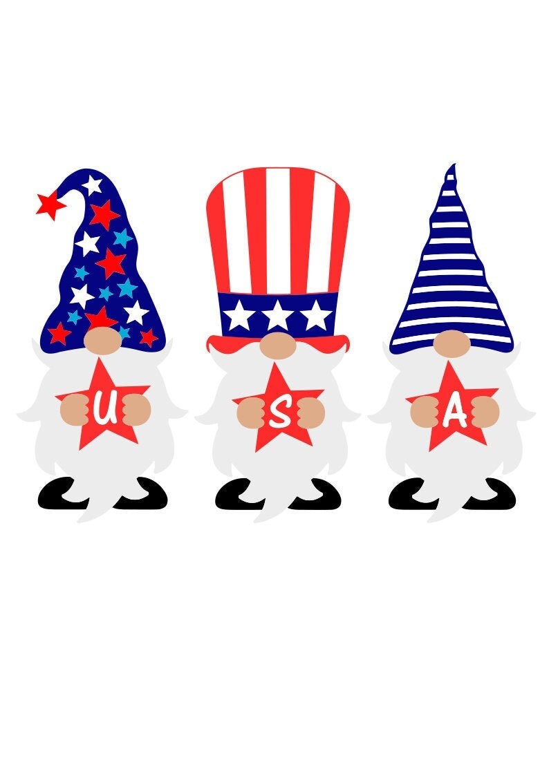 Download Patriotic Gnomes SVG 4th of July SVG USA Gnomes Digital | Etsy