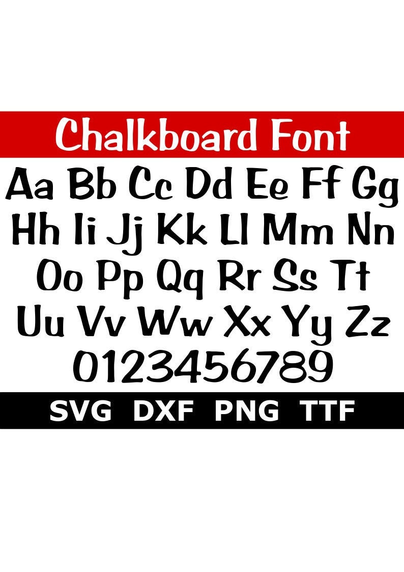 Chalkboard Font SVG TTF Chalkboard Letters Teacher Font Etsy