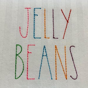 Bean Stitch Embroidery Font, MACHINE EMBROIDERY, Bean Run Stitch Farmhouse Font, BX Font Scalable 1.0-6.0 inches, Instant Download