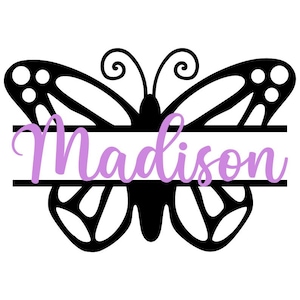 Schmetterling SVG / PNG, Schmetterling Name Rahmen SVG, Split Frame, Sofort Download, Cut File, Sublimation, Clipart