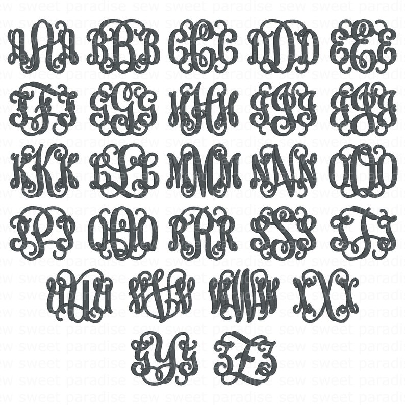 Embroidery Monogram Designs Bundle, 6 Alphabets, Embroidery Monogram, Machine Embroidery, Instant Download Does not come in BX format image 6