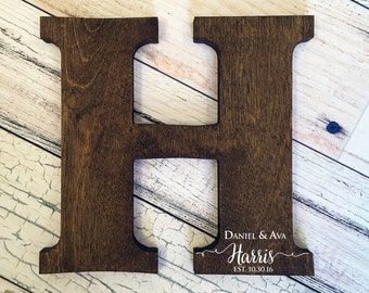 Large Letter, Wedding Guest Book Alternative, Wood Guest Book. Wood Cutout, Distressed Letter Sign, Wedding Sign, Christmas, Christmas Gift