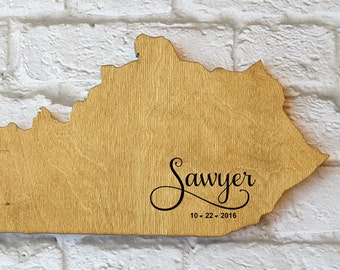 Wedding Guest Book Alternative. State Guest Book. Wood Guest Book. Custom State Sign. Personalized State Sign. Wood State Cutout, Kentucky