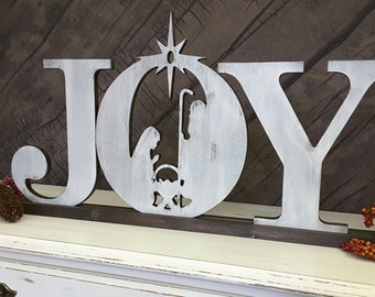 JOY Sign, Christmas Sign, Holiday Sign, Joy to the World