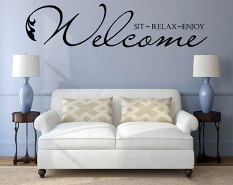 enjoy vinyl wall decal relax Welcome Sit