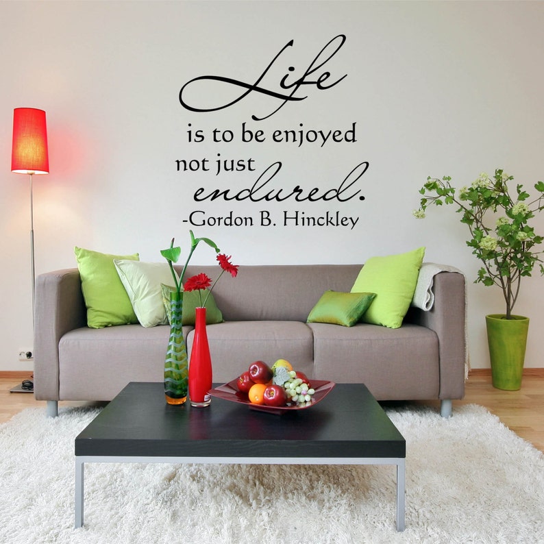 Wall Decal Quote, Wall Decal for Bedroom, Decals, Vinyl Decal Life is to be Enjoyed Home Wall Decal Vinyl Lettering image 1