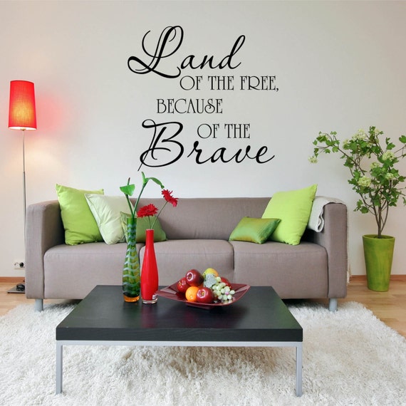 Wall Decal Land Of The Free Home Wall Decal Vinyl Etsy