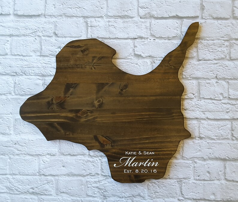 Wedding Guest Book Alternative Kelley Island Ohio State Guest Book Wood State Cutout Wood Guest Book Custom State Sign State Sign