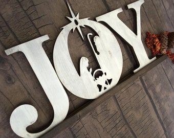 JOY Sign, Christmas Sign, Holiday Sign