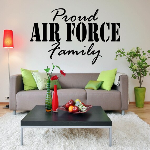 Pared Calcomania Familia Orgullosa Fuerza Aerea Casa Pared Etsy