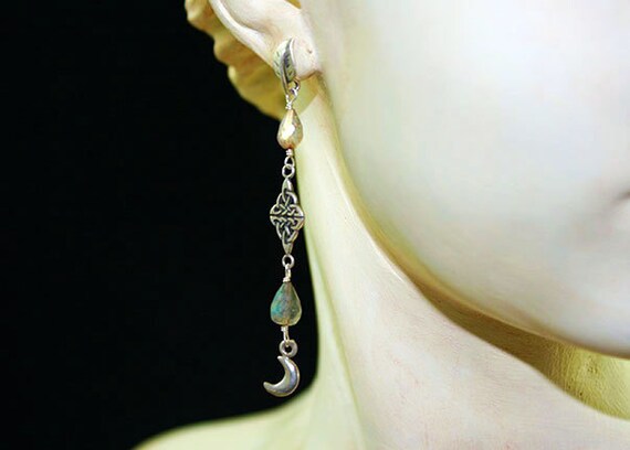 Celtic silver and labradorite earrings
