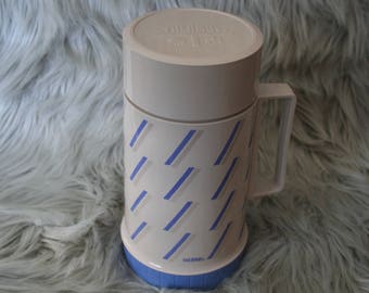 Vintage Periwinkle Blue and Tan Thermos Beverage Jug Cooler
